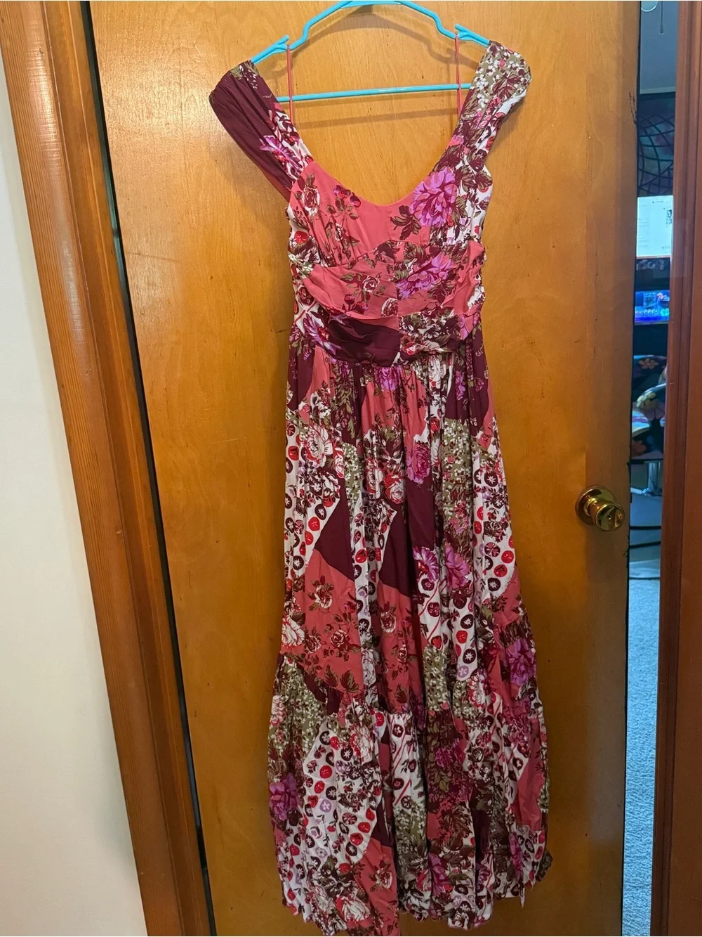 NWT Free People Pink Patchwork Sasha Maxi Dress